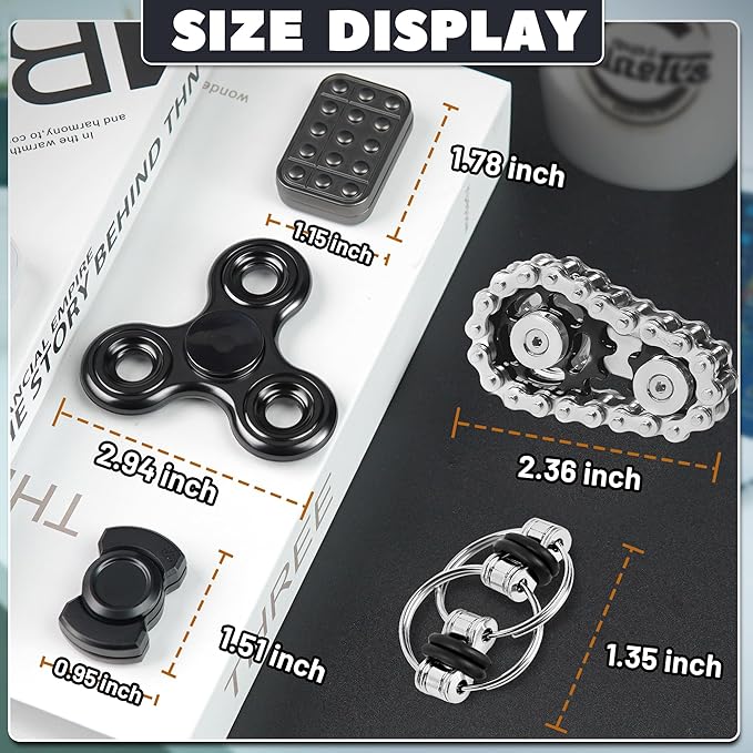 Valentines Day Gifts for Him 5 Pcs Fidget Toys Adults & Teen Metal Fidgets - Image 2