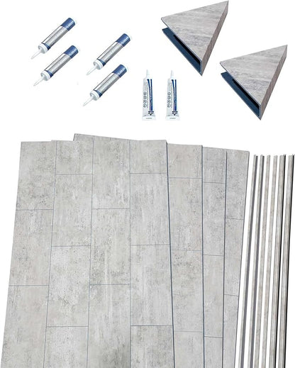 Palisade 78in x 60in x 36in Waterproof Vinyl Shower Surround Kit - Image 2