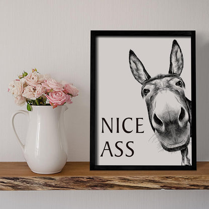 Heiple Framed Bathroom Art Bathroom Wall Decor Farmhouse Home Bathroom Decor Sets Vintage Funny Wall Art Bathroom Signs (Black, 8"x10")