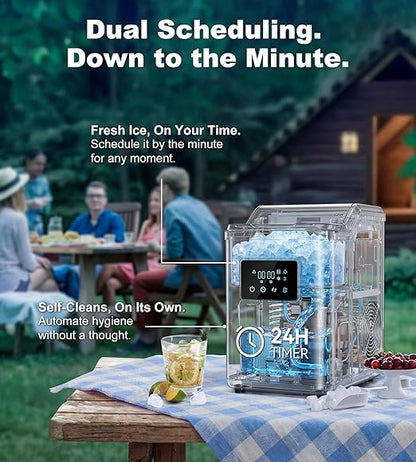 Nugget Ice Makers Countertop, Portable Pebble Ice Machine - Image 5