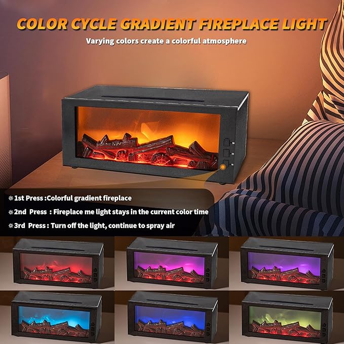BOHOFAM Fireplace Essential Oil Aroma Diffuser, Flame Air Humidifiers 300ML - Image 3