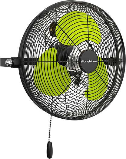 Fanqiebros 12 IN High Velocity Wall Mount Fan, 3 Speed Industrial Wall Fan by Fanqiebros