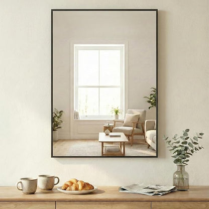 30"x36" Black Bathroom Mirror, Matte Metal Framed Vanity Mirror - Image 3