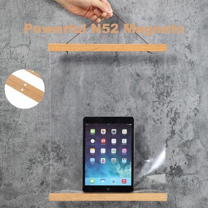 FALAMON 2 Pack Magnetic Poster Hanger Frame, 12x16 12x18 12x24 Teak Wood Magnet Poster Frame for Hanging Posters, Prints, Photos, Pictures, Maps, Scrolls, and Canvas Artwork