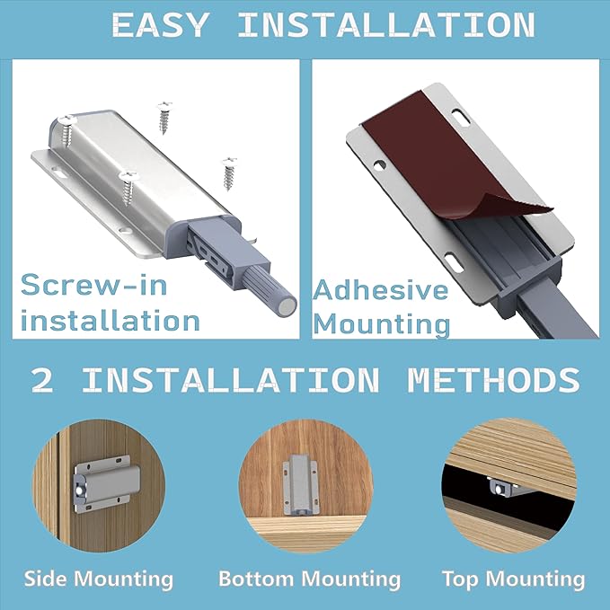 Magnetic Push Latches Cabinet 5 Pack Push to Open Door Latch Heavy Duty Touch - Image 7