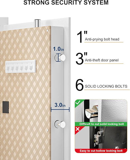 TIGERKING 7.2 Cu Ft Large Home Security Safe – Solid Steel Jewelry Cabinet - Image 3