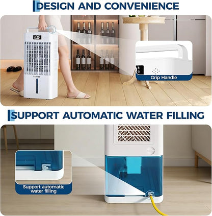 Portable Evaporative Air Cooler, 2.6Gal Touch Screen Cooler Fan - Image 7