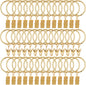 40 Pack Gold Curtain Rings with Clips,1.26 inch Interior Diameter | Shower Curtain Hooks,Gold Curtain Rings with Clips,Drapery Clips with Rings,Drapery Hooks