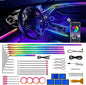 Acrylic Interior Car LED Strip Lights, Colorful 22-in-1 Car Ambient Lighting Kit by Unknown