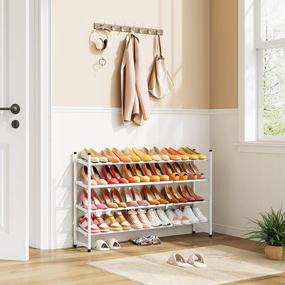 Tajsoon Expandable Shoe Rack for Closet 4 Tier, 29“-41“Adjustable & Stackable - Image 2