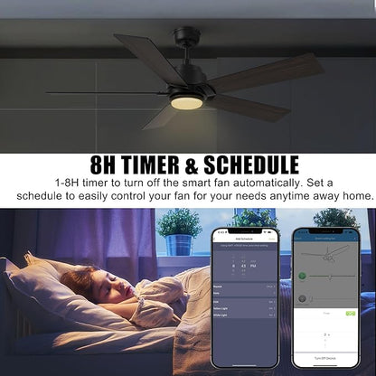 SMAAIR Smart WiFi LED Ceiling Fan, 52inch Plywood Outdoor Smart Ceiling Fan - Image 7