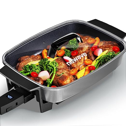 Nuwave Medley XL Digital Electric Skillet, Family Size Griddle w/Glass Lid by NuWave