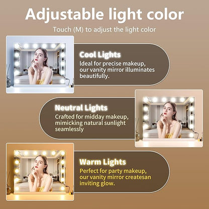 Vanity Mirror with Lights Lighted Makeup Mirror with Dimmable LED Bulbs - Image 2