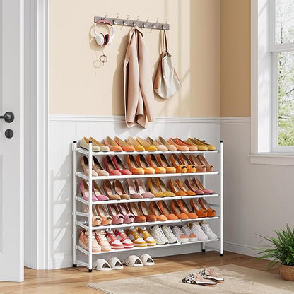 Tajsoon Expandable Shoe Rack for Closet 5 Tier, 29“-41“Adjustable & Stackable - Image 2