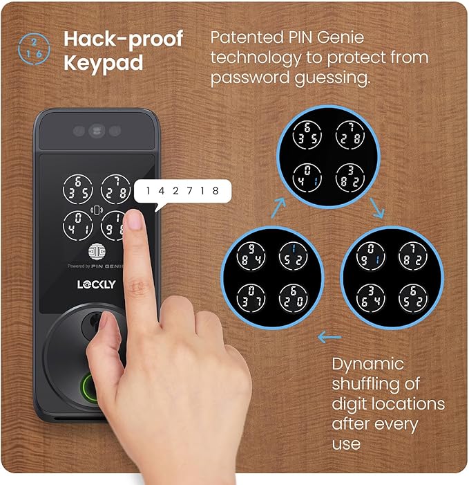 Lockly Visage Zeno Series Smart Lock, Facial Recognition & Fingerprint Keyless - Image 6