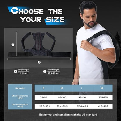 Posture Corrector for Men and Women, Adjustable Back Brace for Back, Neck and - Image 4