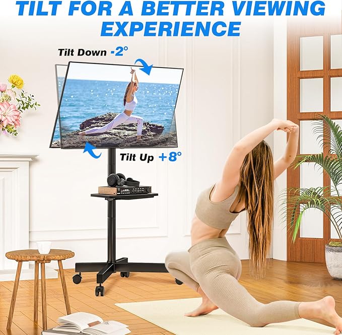 Rfiver Mobile TV Stand for 23-60 Inch LCD LED Flat/Curved Panel Screen TVs up - Image 4