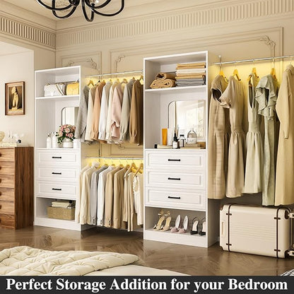Unikito Closet System with 6 Drawers, 6-14Ft Closet Organizer with Mirror - Image 5