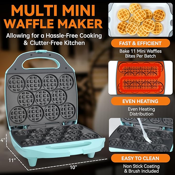 Baker's Friend, Bite-size Mini Waffle Maker - Image 3