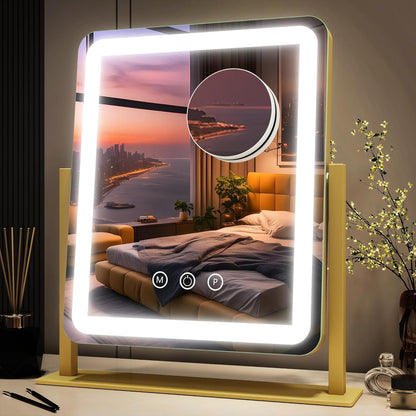 fennio vanity mirror with lights - 15"x12.6" led, main product view