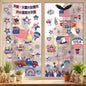 112Pcs 9 Sheets 4th of July Independence Day Window Clings | Reusable Static Stickers for USA 250th Anniversary, American Flag, Eagle, Stars Perfect for Home, Glass, Party Decor