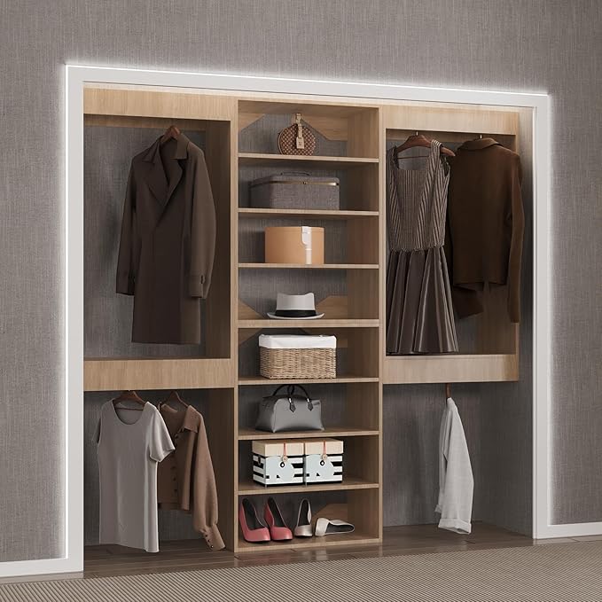 Closet Organizer, Walk-In Closet Wood Tower System, Wall-Mounted Bedroom - Image 5