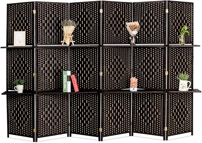Bonnlo Upgraded Heavy Duty 6FT Tall Rattan Room Divider Screens by Bonnlo