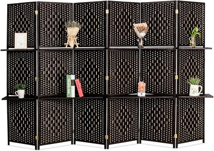 Bonnlo Upgraded Heavy Duty 6FT Tall Rattan Room Divider Screens by Bonnlo