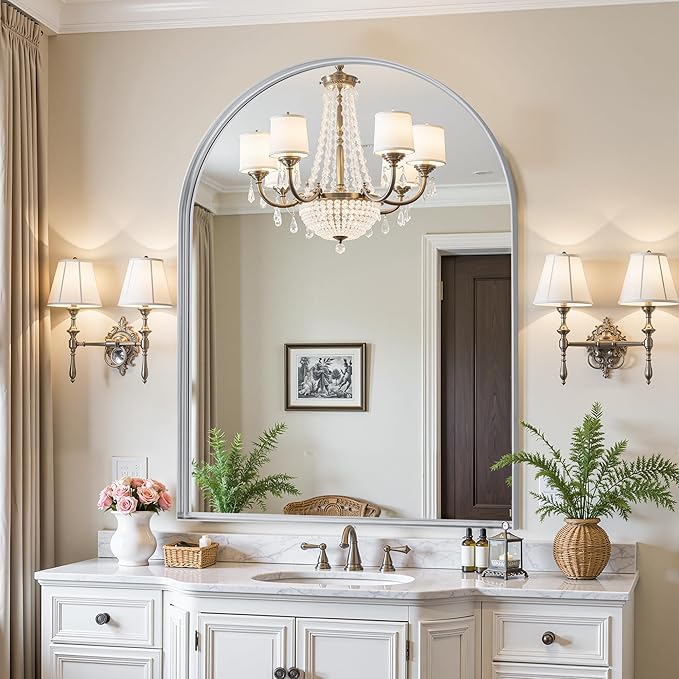Arched Mirror 30"x40", Bathroom Mirror, Wall Mounted Vanity Mirror by AntokMirror