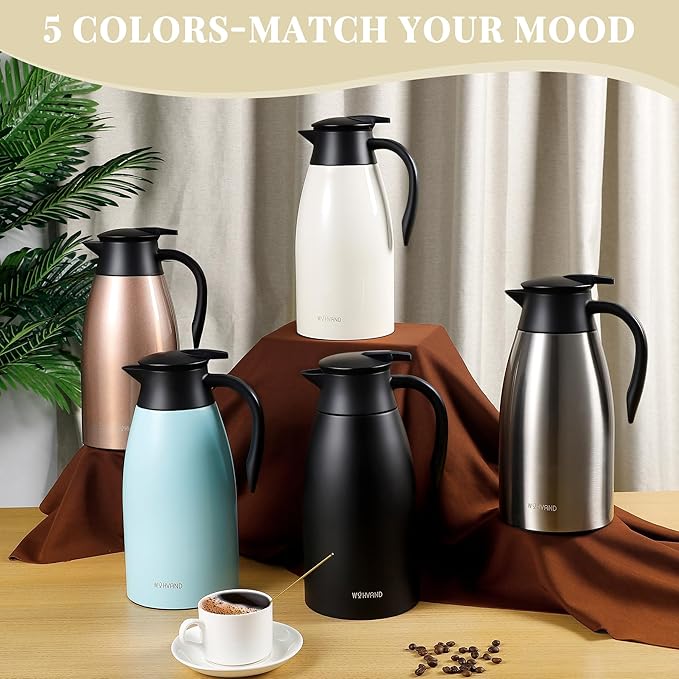 68 Oz Thermal Coffee Carafe, Stainless Steel Insulated Vacuum coffee crafts to - Image 5