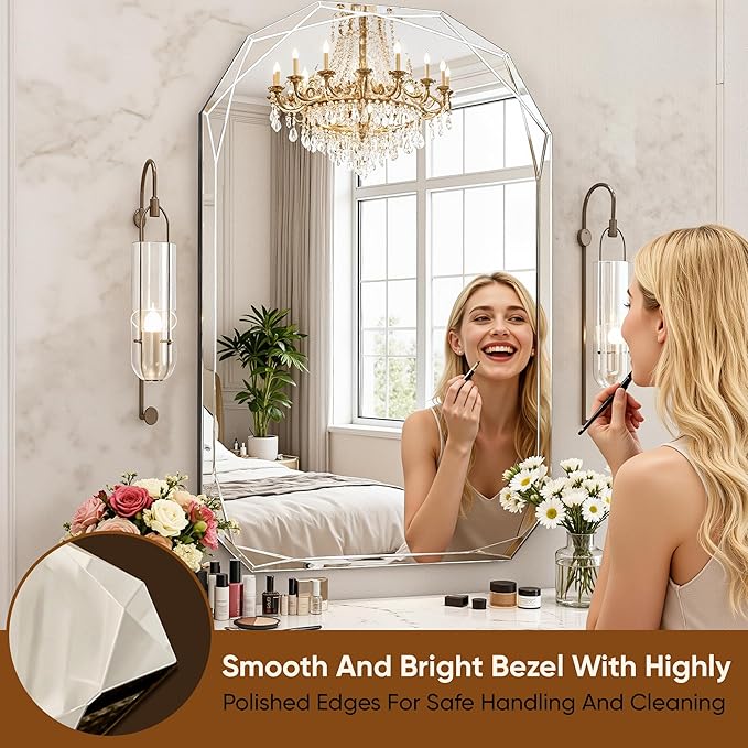Suidia Bathroom Mirror, Frameless Bathroom Mirror - Image 4