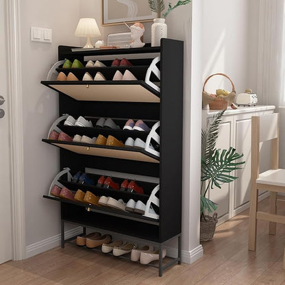 AVZEAR Shoe Cabinet, Shoe Cabinet Freestanding Tipping Bucket Shoe Rack by AVZEAR