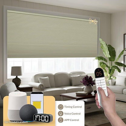 Boolegon No Drill Motorized Cellular Blinds - Image 2