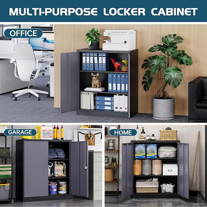MIIIKO Metal Storage Cabinet, Base Cabinets 2 Door, Steel Storage Cabinets - Image 6