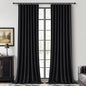 Room Darkening Black Curtains 108 Inches Long 2 Panels, 9ft Neutral Curtains by QJMYDECO