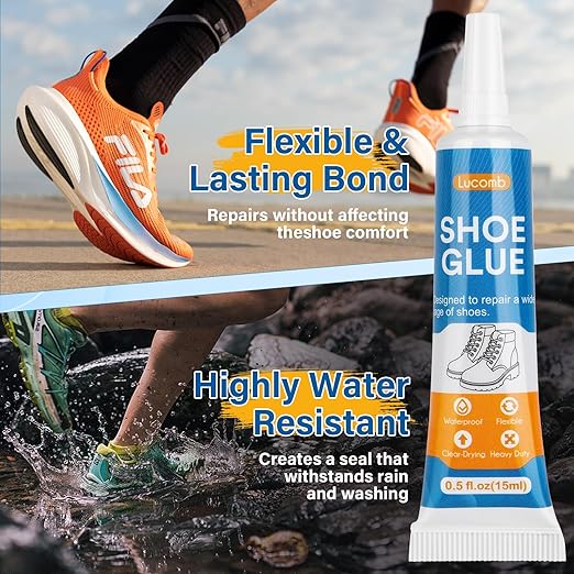 Shoe Glue | 5 x 15 ML Tube Clear Adhesive Glue Shoe Care Kit Repairs Soles - Image 3