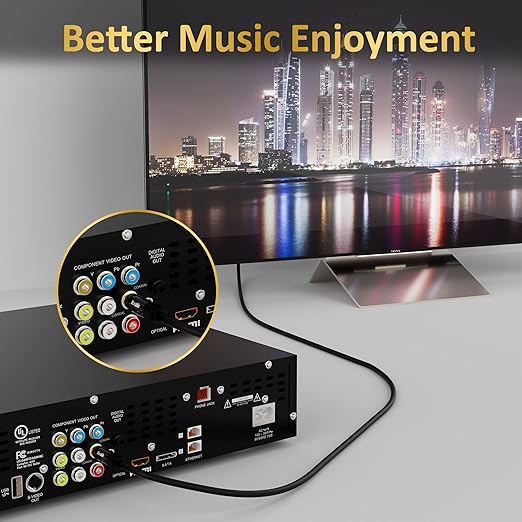 Subwoofer Cable RCA to RCA Audio Cable 12FT, Digital Coaxial Audio Cable - Image 5
