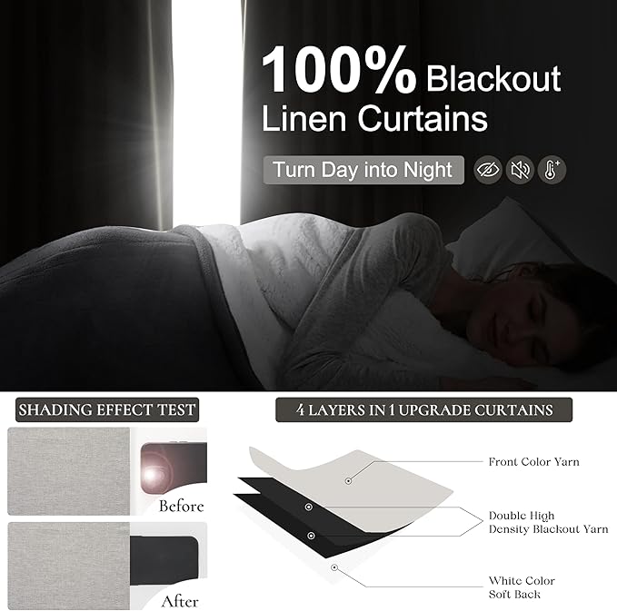 Natural Melange Short Small Window Room Darkening Curtains 54 Inches Long - Image 2