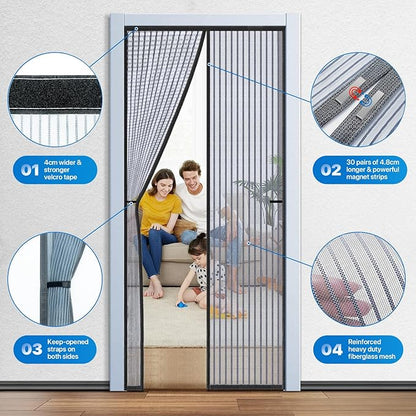 Heavy Duty Door Screen Magnetic Closure, LOVIGA Thickened Fiberglass Screen - Image 3
