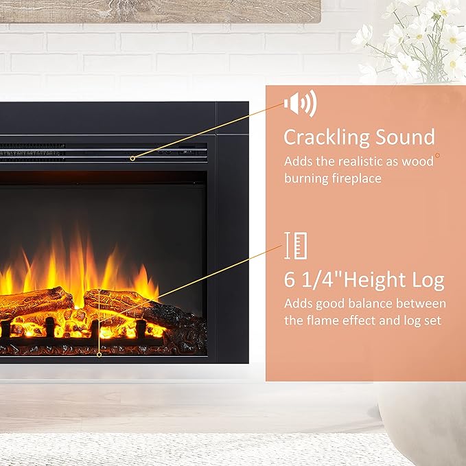 LegendFlame Jaden 28" W x 22" H Electric Fireplace Insert - Image 4
