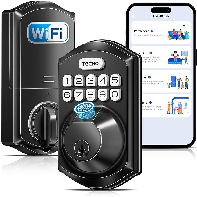 TEEHO TE012W WiFi Smart Lock, Fingerprint Door Lock by TEEHO