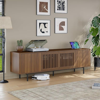 WODNITURE 71inch TV Stand with Storage & 2 Drawers, Mid-Century Modern TV Stand - Image 3