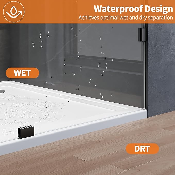 Shower Glass Panel, Frameless Walk in Shower Door - Image 5