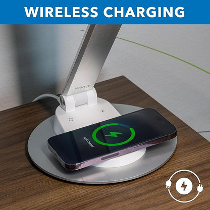 Mount-It! LED Desk Lamp with Wireless Charger and USB-C Charging Port, Dimmable - Image 8