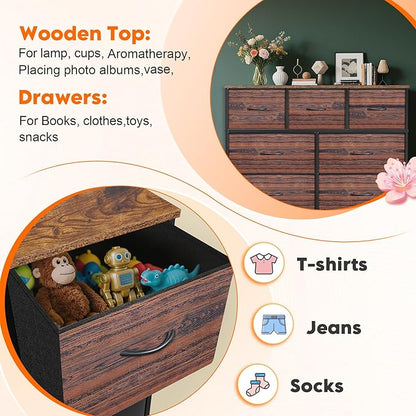 Dresser for Bedroom with 7 Drawers, Chest of Drawers, Storage Drawers Organizer - Image 7