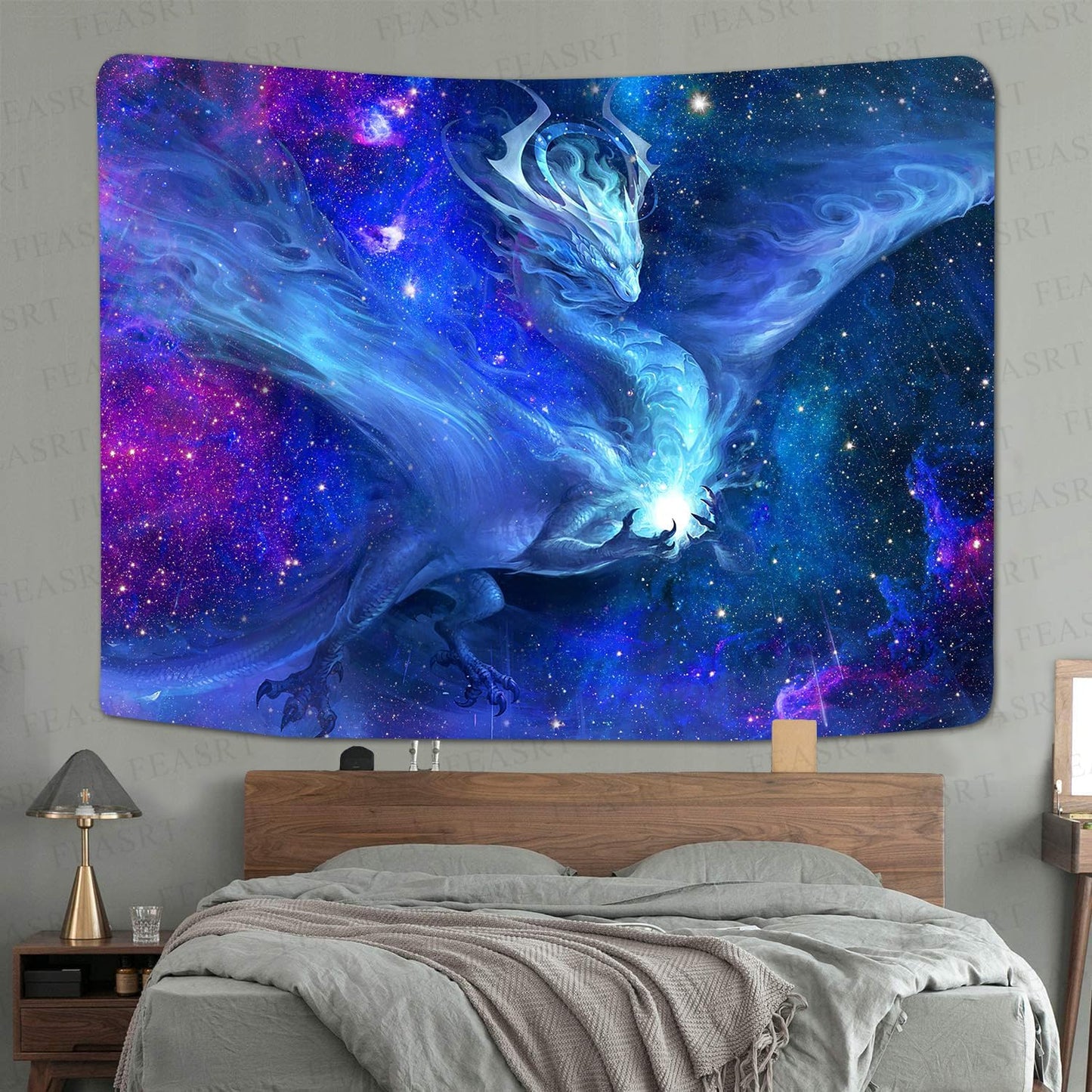 FEASRT Fantasy Dragon Tapestry Galaxy Tapestry Wall Art Decor for Bedroom Living Room Apartment Dorm Decorations Wall Hanging Tapestries 60x40 Inch GTLSAY1453