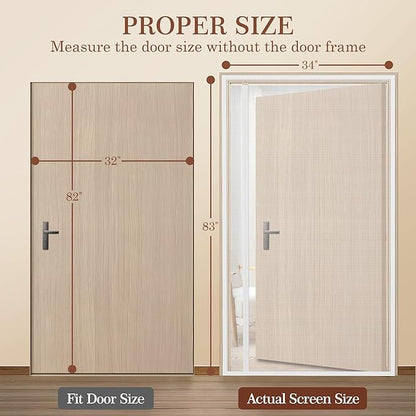 Yotache White Reversible Left Right Side Opening Magnetic Screen Door Fits Door - Image 2