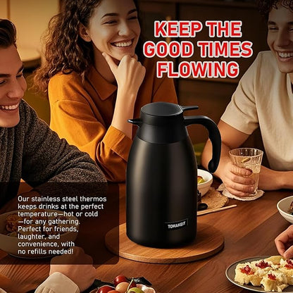 Thermal Coffee Carafe 2L/68 Oz Double-Wall Vacuum 304 Stainless Steel Insulated - Image 7