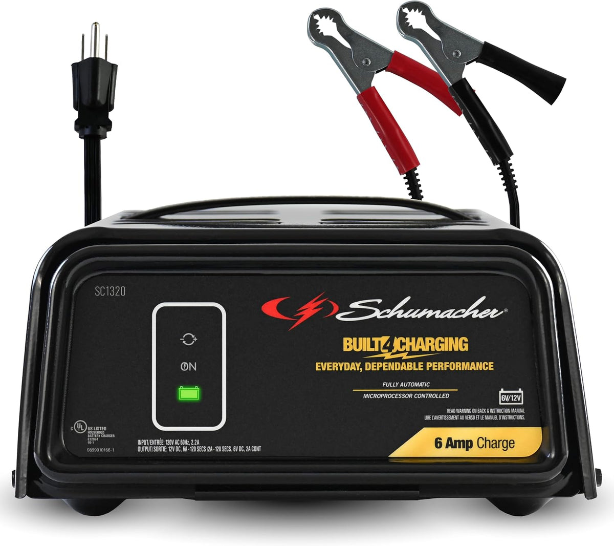 schumacher electric 6a car battery charger & maintainer, main product view