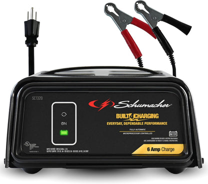 schumacher electric 6a car battery charger & maintainer, main product view